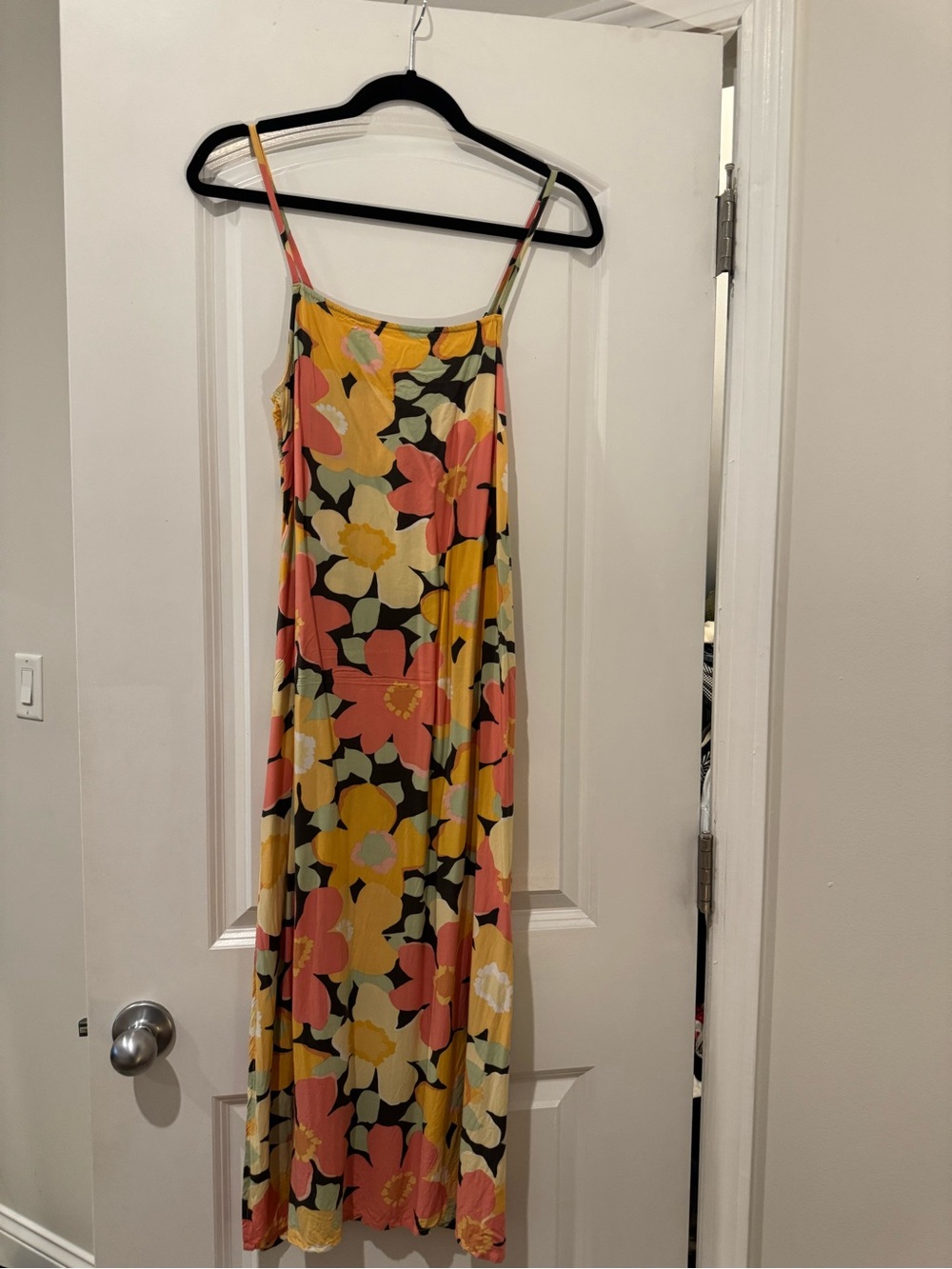 Billabong Coral, Mustard & Black Floral Top